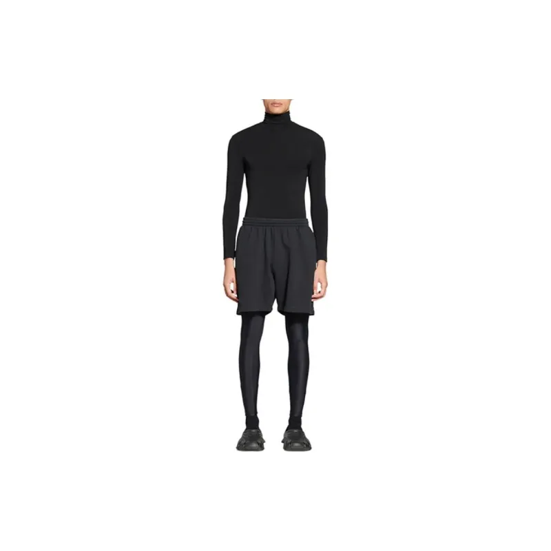 Balenciaga BB Paris Icon FW22 Casual Shorts Loose Fit Men's Black-1
