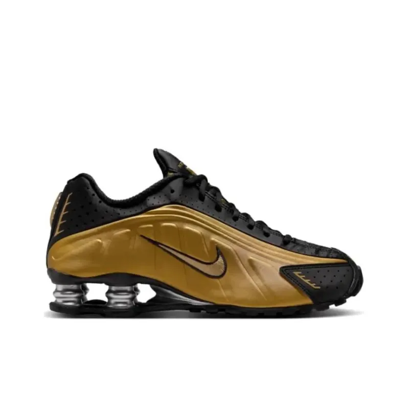 Nike Shox R4 Black Metallic Gold Women's-1