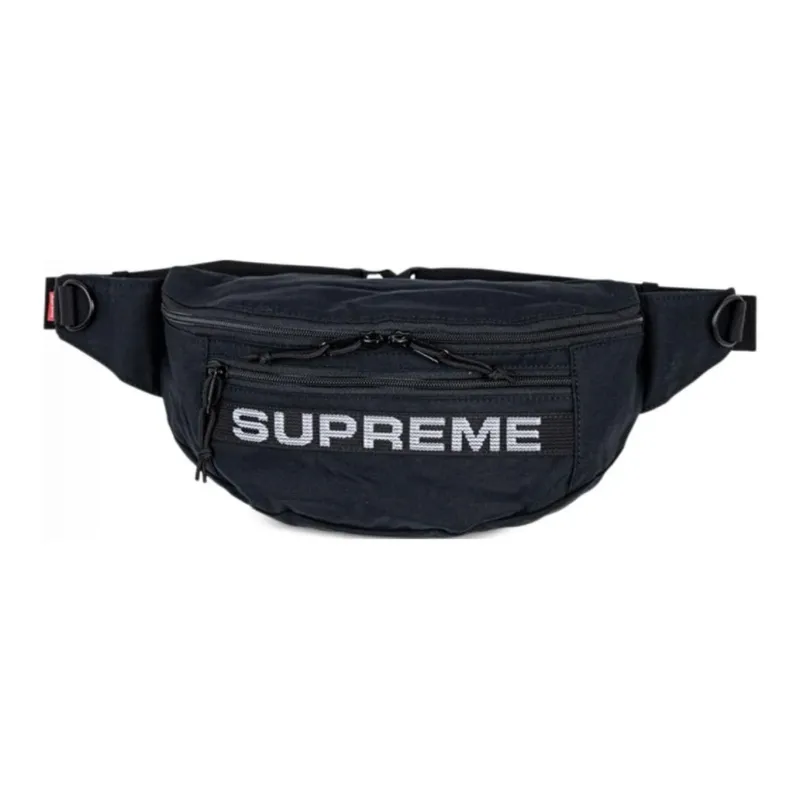 Supreme Nylon With Cotton Shoulder Bag, Crossbody Bag, Fanny Pack Regular Unisex Black-1
