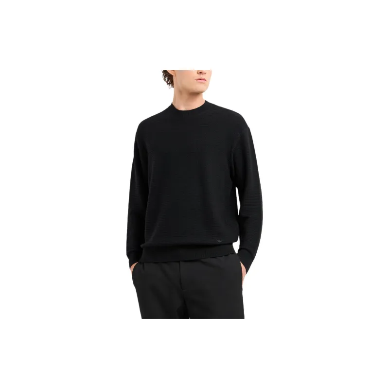 EMPORIO ARMANI Mock neck Jumper In Virgin Wool With A Micro textured Weave-2