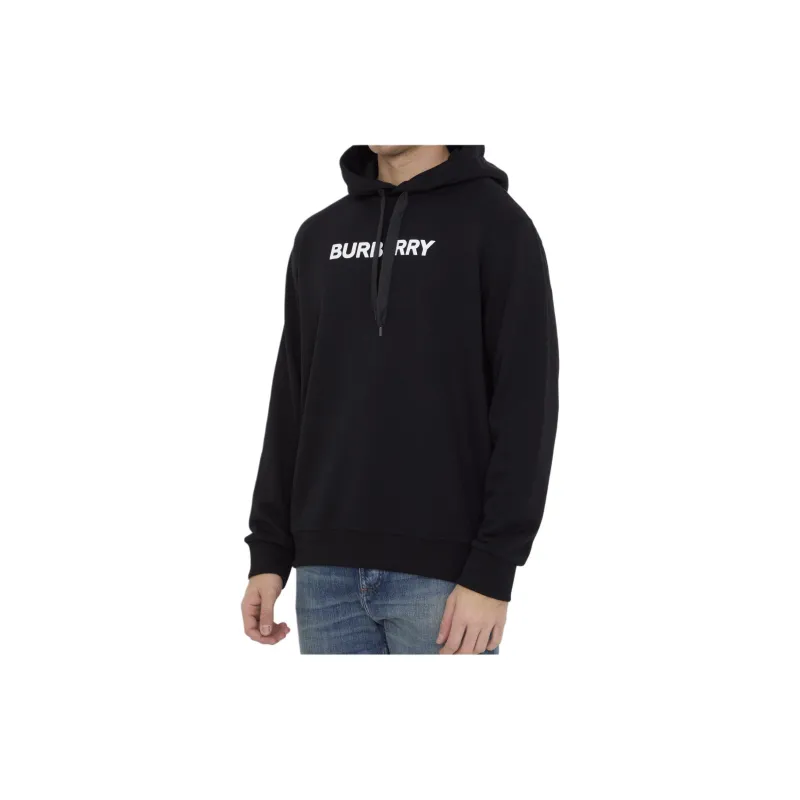 Burberry Logo Printed Drawstring Hoodie-1
