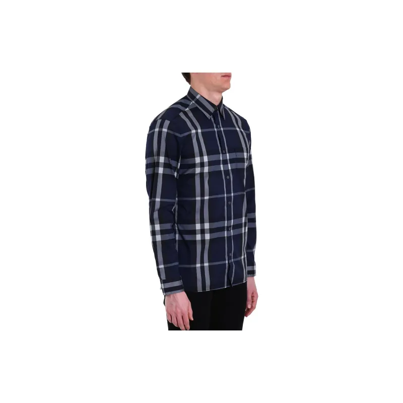 Burberry Shirts Men Dark Blue-2