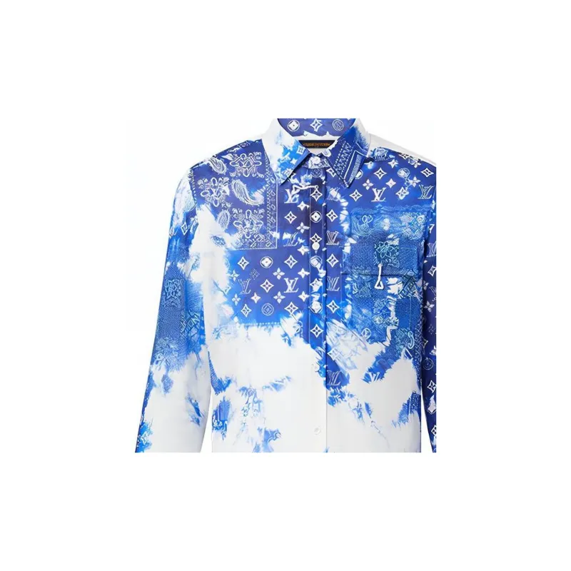LOUIS VUITTON Monogram Bandana Hook Detail Long Sleeved Shirt-5