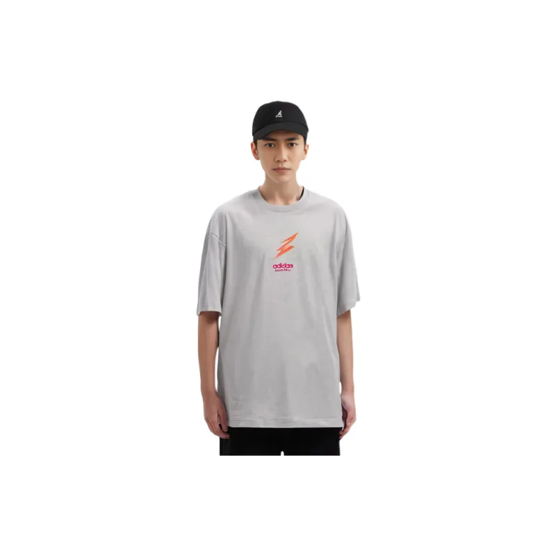 Adidas T Shirt Men's Medium Heather Gray-4