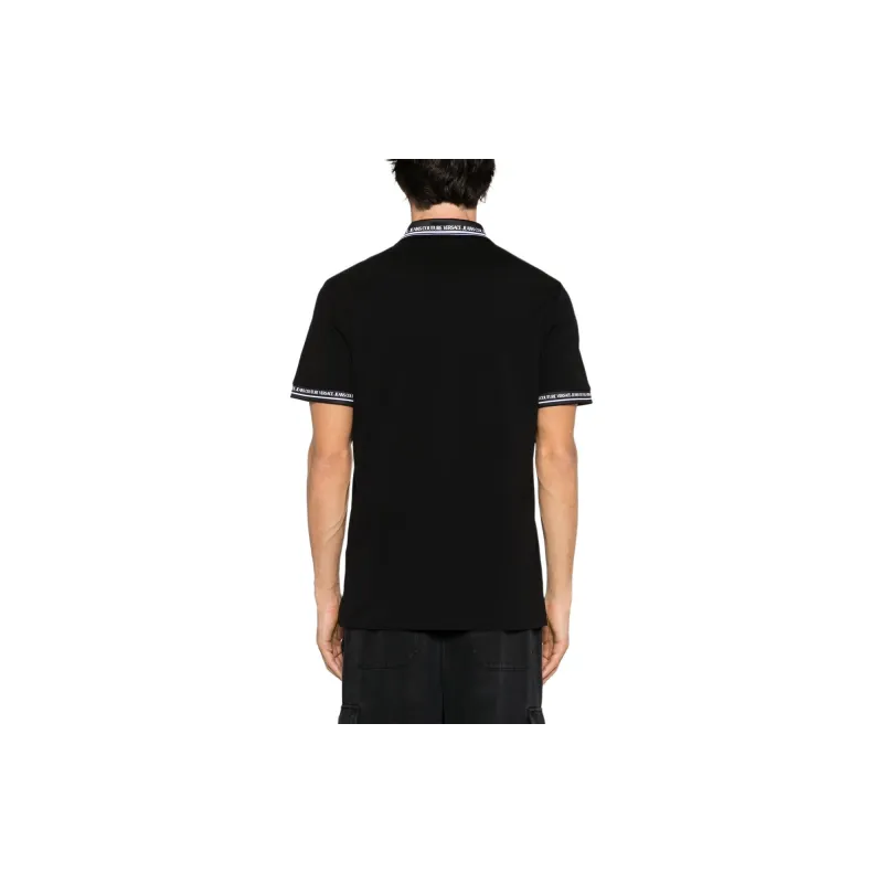VERSACE JEANS COUTURE Logo Embroidered Short Sleeved Polo Shirt-4