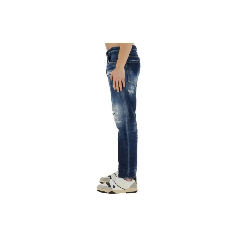 DSQUARED 2 Mid Rise Distressed Washed Denim Jeans-5
