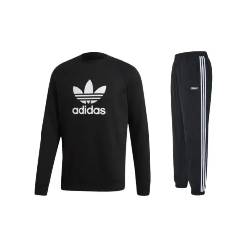 Adidas Originals Trf Flc Crew Sweatshirt Sets Men Black