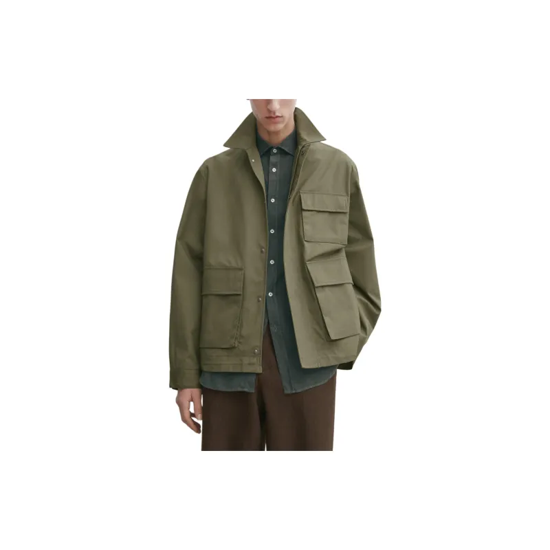 Massimo Dutti Jackets Coats Men's Khaki Green-3