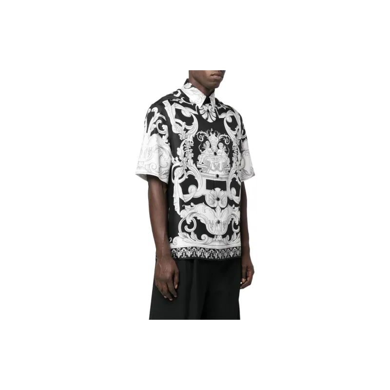 VERSACE Silver Baroque Silk Shirt-3