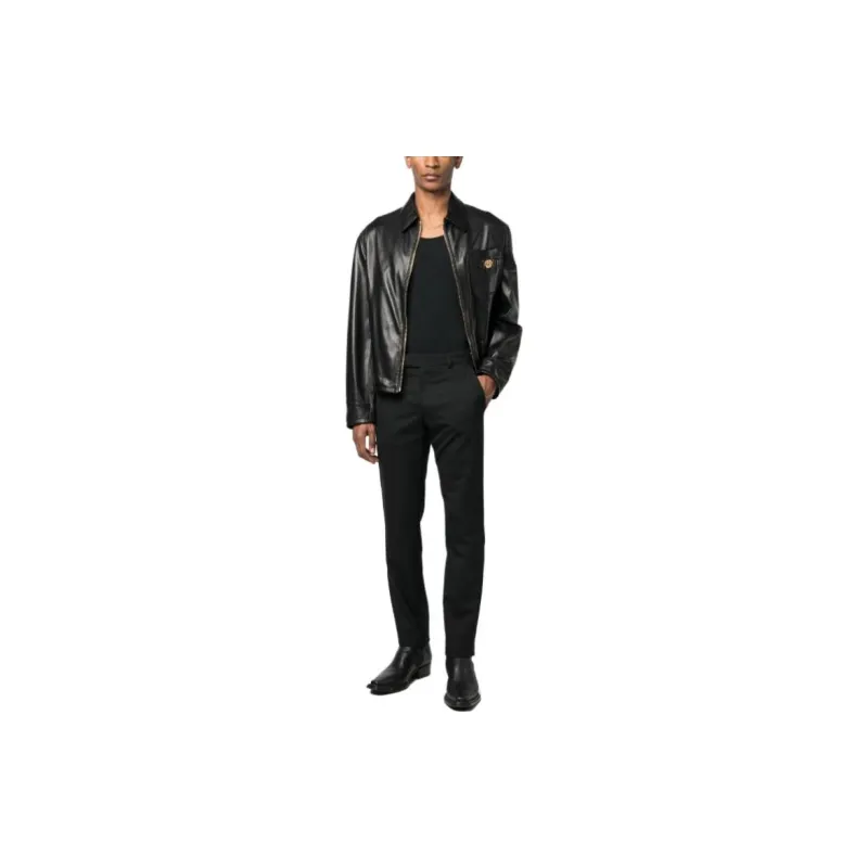 VERSACE High Waist Straight Leg Trousers-1