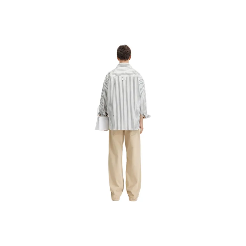 Jacquemus Striped Collared Long Sleeve Shirt-2