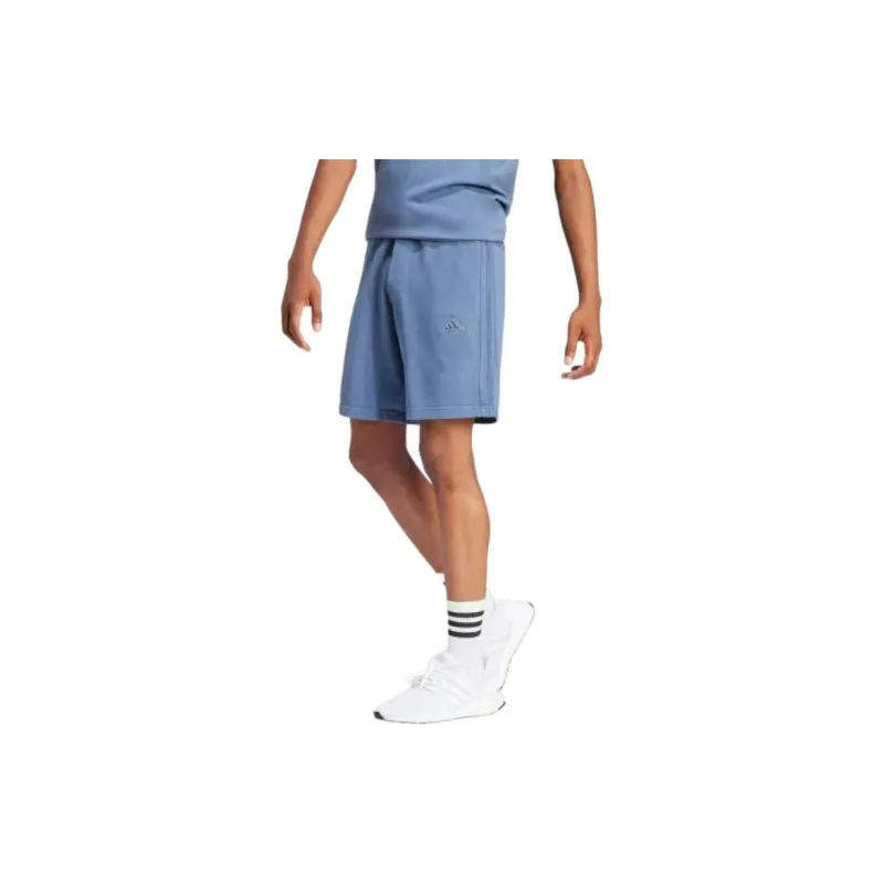 Adidas All Szn Frenoh Terry 3-Stripes Garment-Wash Shorts Casual Shorts Men's Blue-2