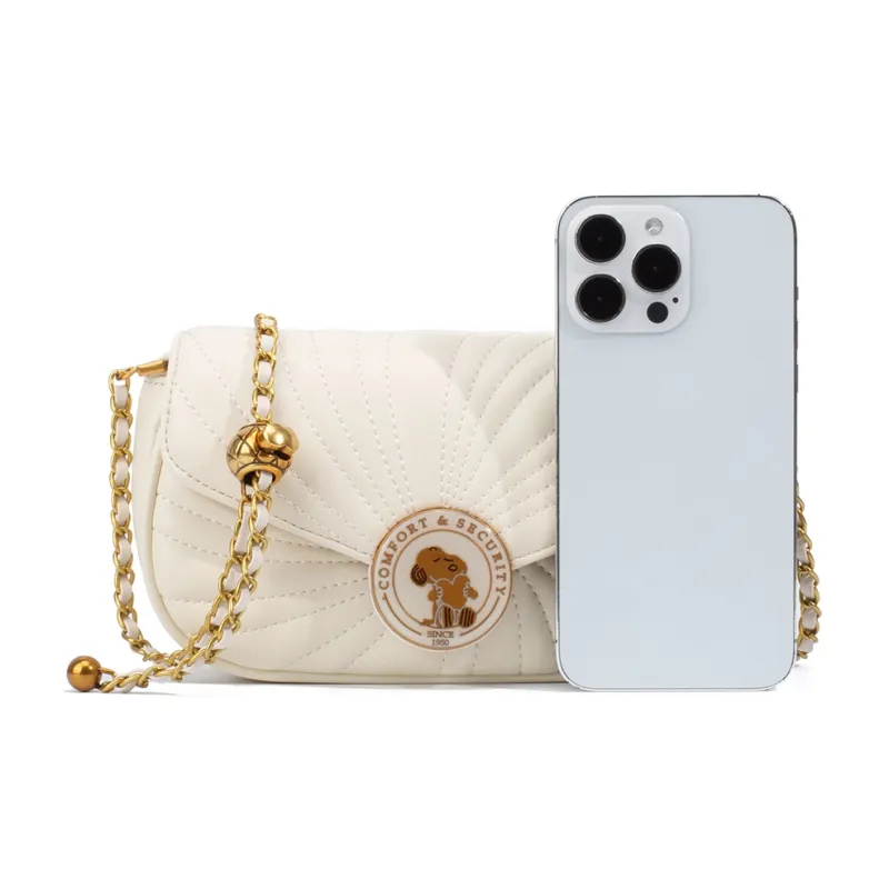 SNOOPY PU Crossbody Bag Shoulder Bag Regular Women's Ecru-4