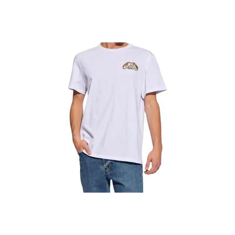 Alexander McQueen Half Seal Logo Embellished T Shirt-5