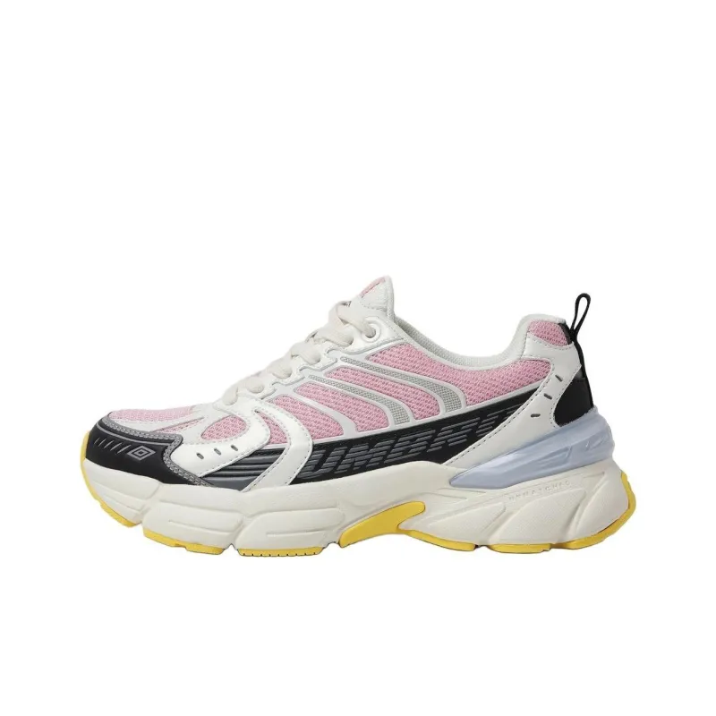 Umbro Anti Slip Wear Resistant Low Top Running Shoes Unisex White Pink-0