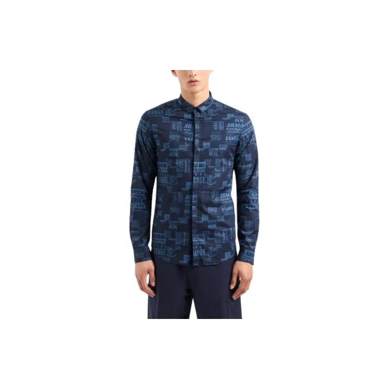 ARMANI EXCHANGEAE SS24 Shirt Men's Night Blue-1