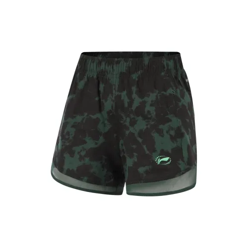 LINING Running Collection Sports Shorts Women's Dark Black/Green Black