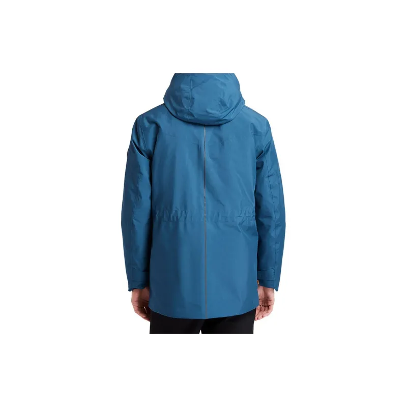 Timberland Solid Color Detachable Hood Puffer Jacket Men's Medium Blue-6