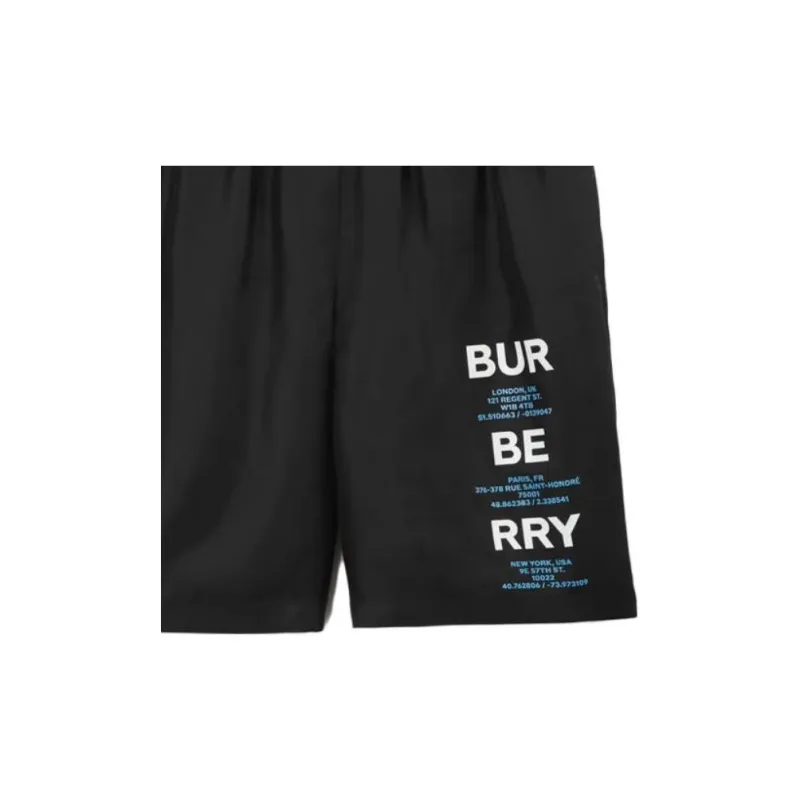 Burberry Logo print Silk Track Shorts-4