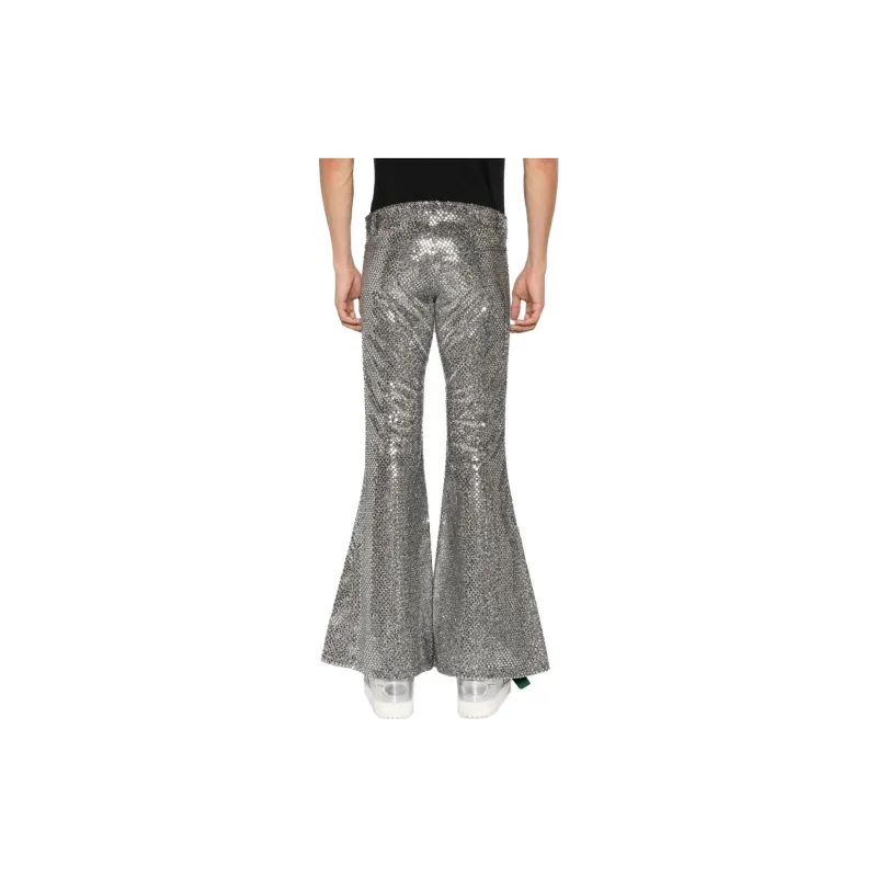 ERL Sequinned Flared Trousers-2