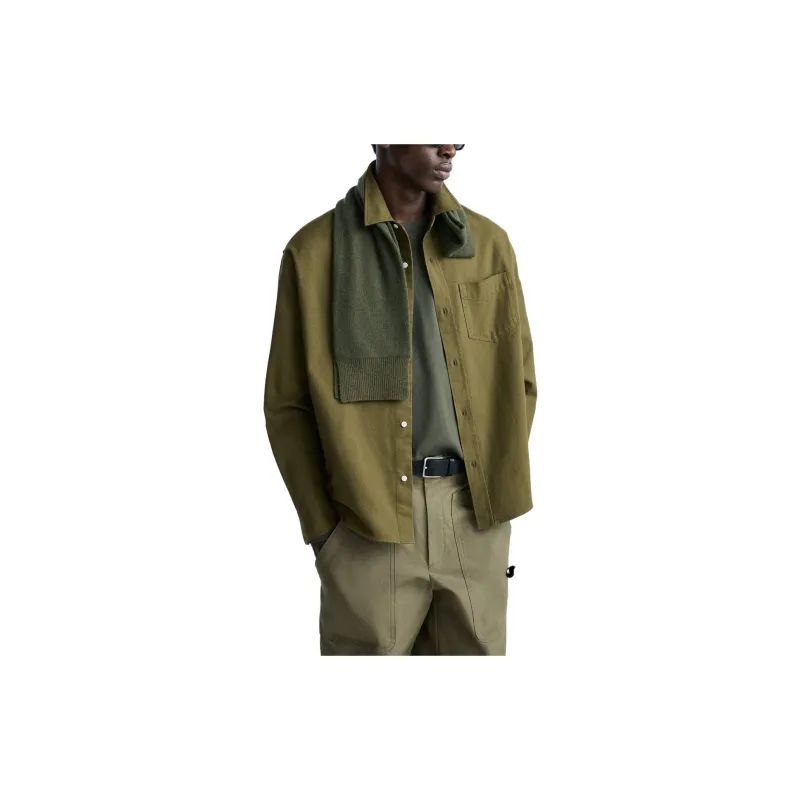 ZARA Shirts Men Olive Green-1