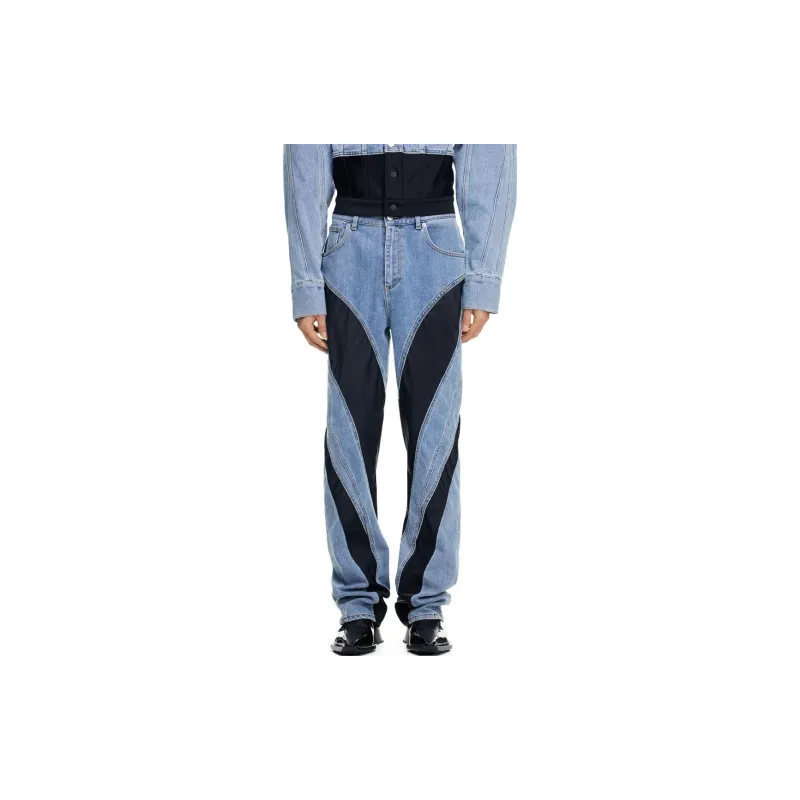 Mugler H&M Spiral Panel Jeans Mens-1