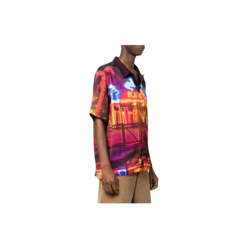 Blue Sky Inn Graphic print Satin Shirt-3