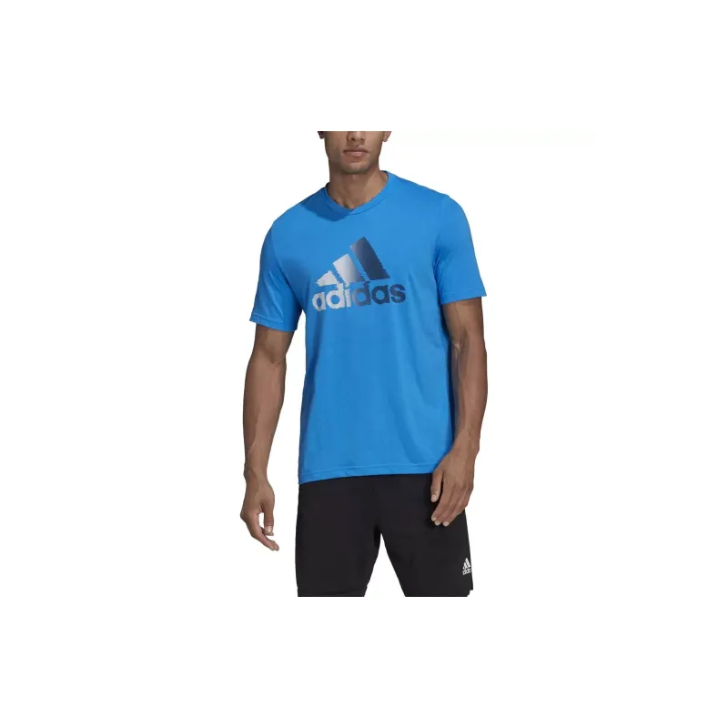 Adidas D2M LOGO TEE T-Shirt Men's Blue-1