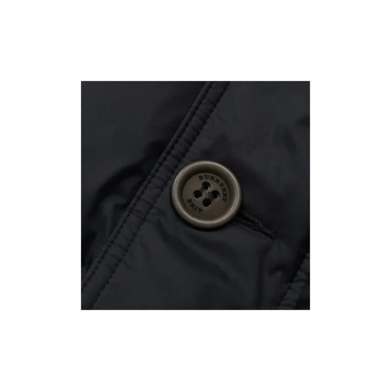Burberry SS23 Down Jacket Nylon Mid Length Over The Bottom Thickened Coat Men's Marine Blue-4