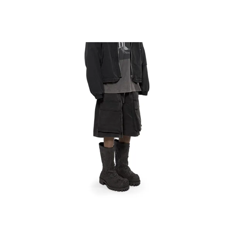 ARNODEFRANCE Casual Shorts Unisex Washed Black-3