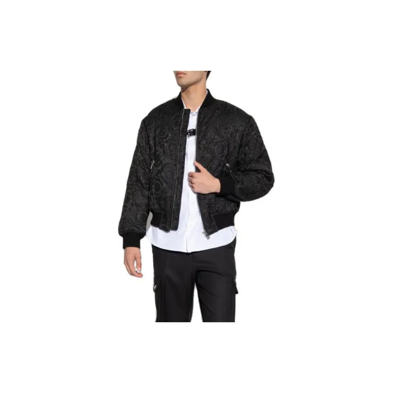 VERSACE Baroque Cloquet Zipped Bomber Jacket-1