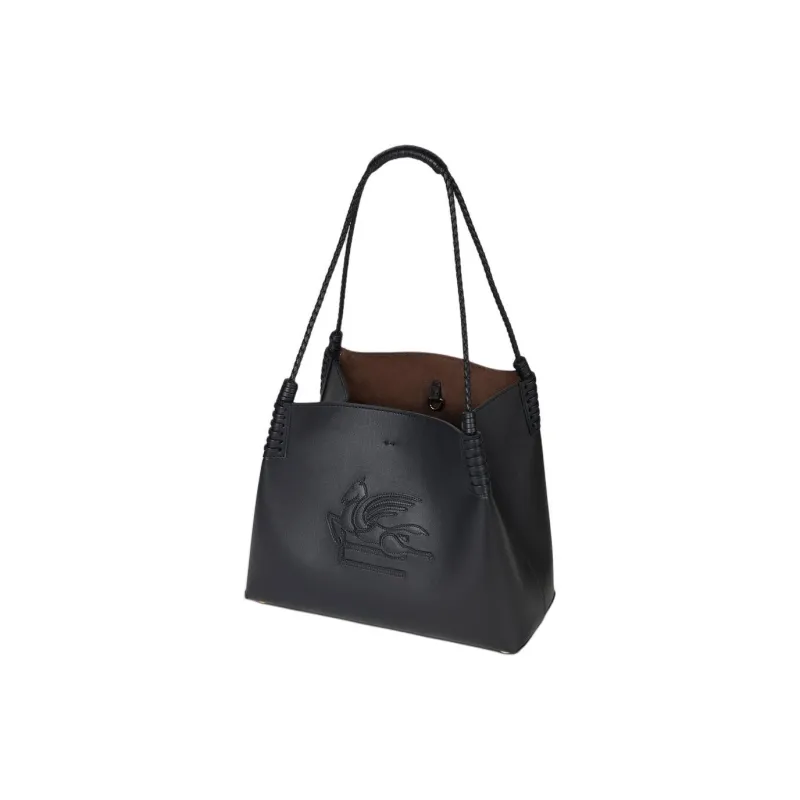 ETRO Leather One Shoulder Handbags Small Size Women's Black-3