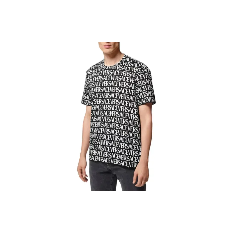 VERSACE Logo print Cotton T shirt-3