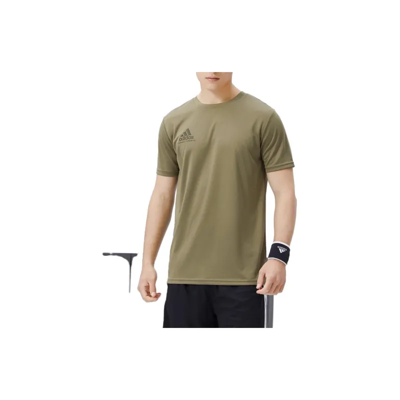 Adidas T Shirts Men Olive Green-2