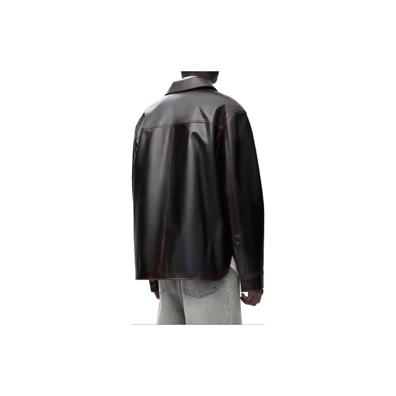 LOEWE Leather Overshirt-2