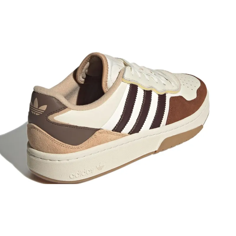 Adidas Originals Courtic Anti Slip Wear Resistant Low Top Skateboard Shoes Unisex White Brown-3