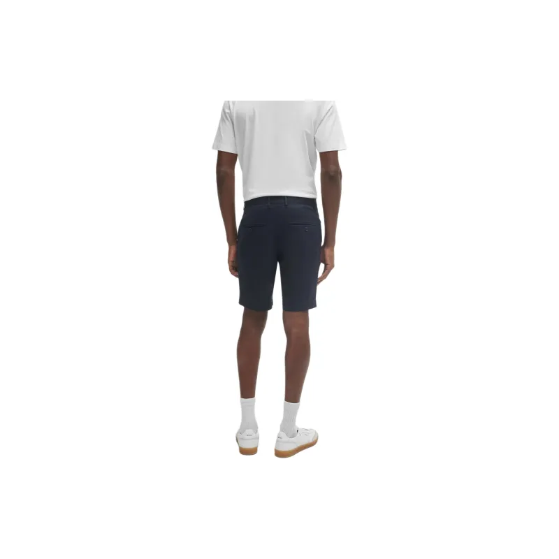 HUGO BOSS Slim-Fit Shorts In Stretch Cotton Casual Shorts Men's Dark Blue-3