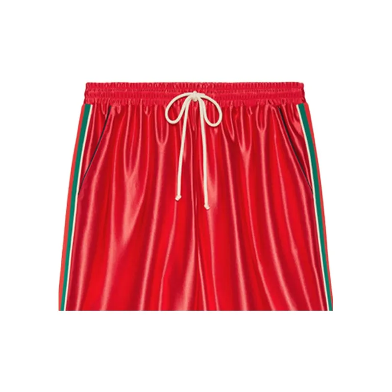 GUCCI Shiny Jersey Shorts With Web-4