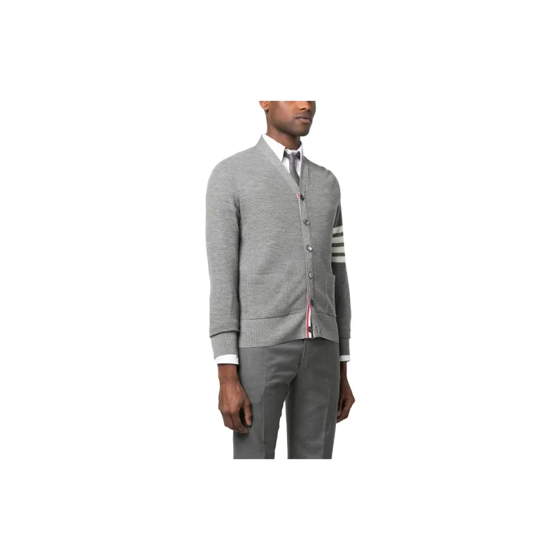 THOM BROWNE Stripe Detailed Button Up Cardigan-4