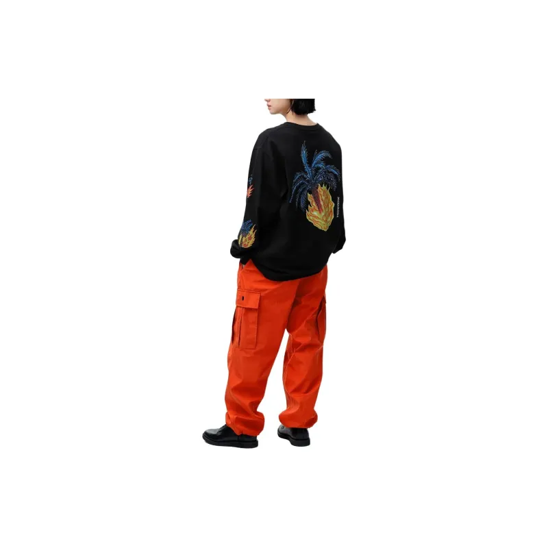 Thisisneverthat SS24 Burning Palm Tree L/S Tee T Shirt Unisex Black-3