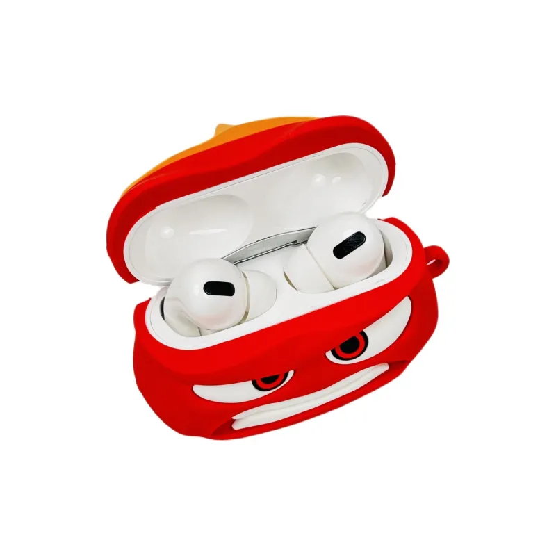 Compatibility Apple AirPods 4/3/2 Generation/4th Generation/Pro/Pro 2 Silicone 3D Effect Angry Headphone Cases-1