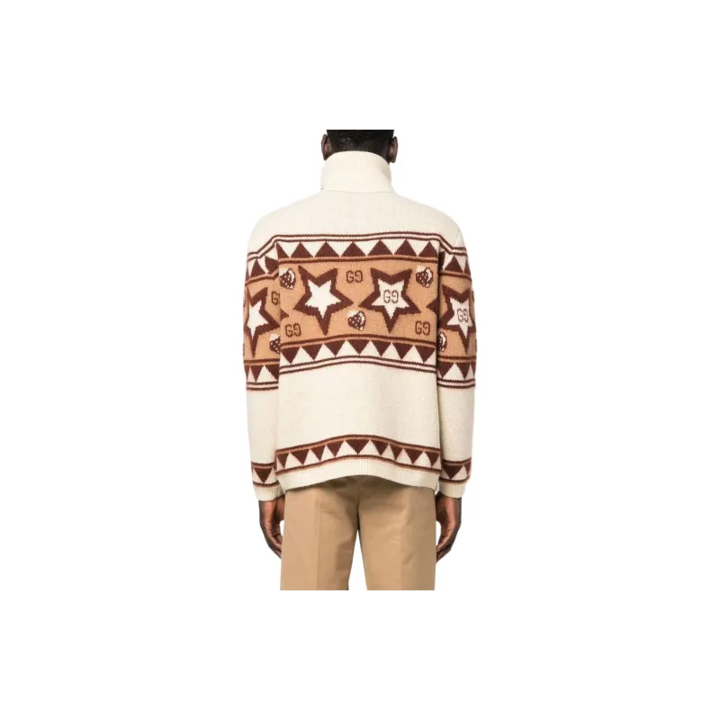 GUCCI Star pattern Roll Neck Jumper-2