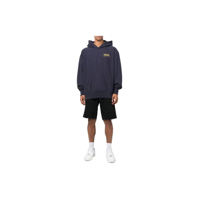 KENZO Logo Printed Pouch Pocket Hoodie-2