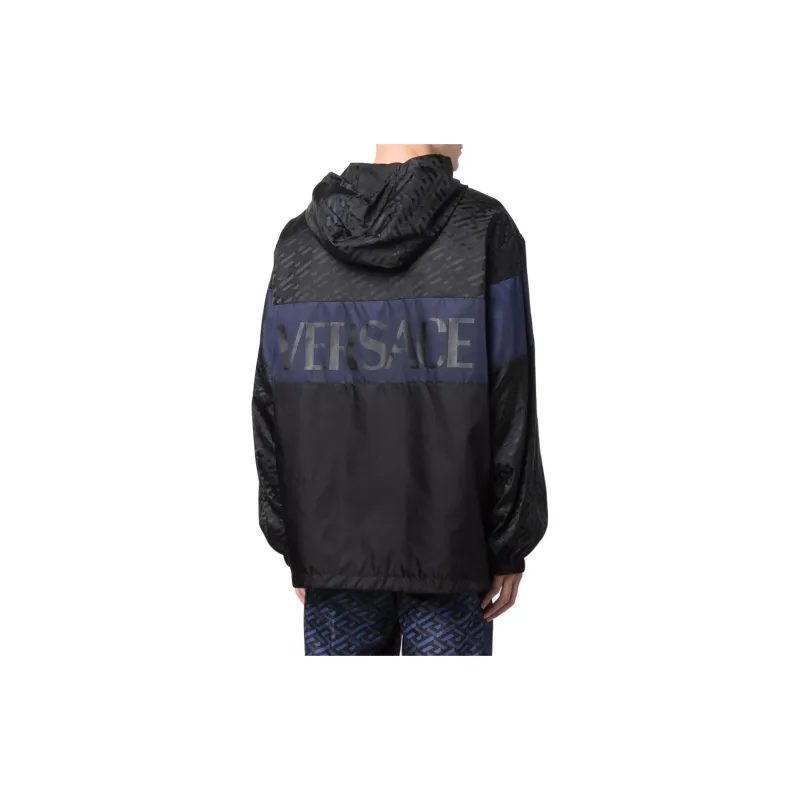 VERSACE La Greca Print Hooded Jacket-3