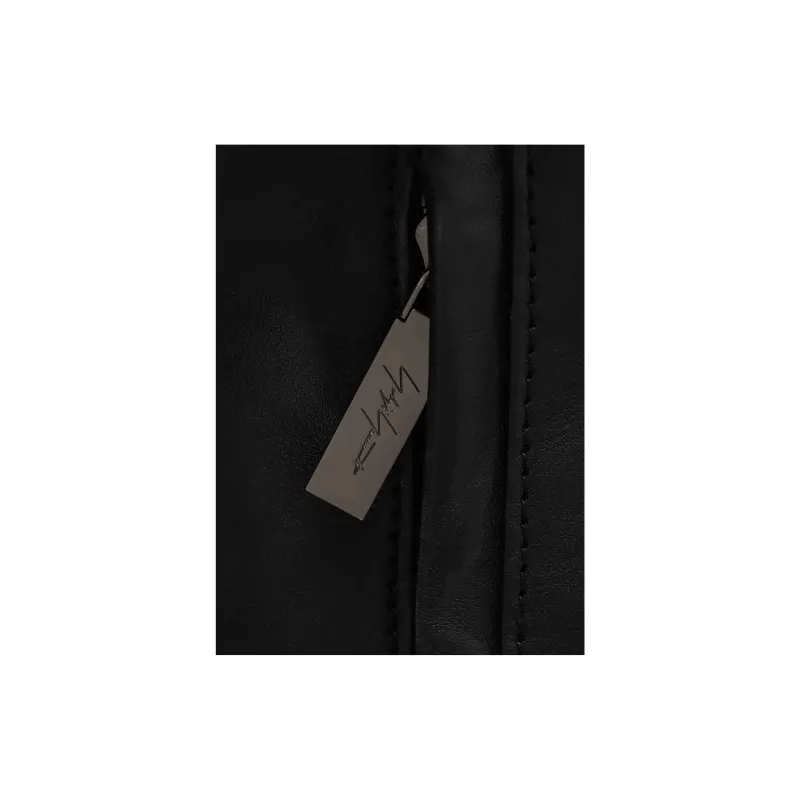 Yohji Yamamoto Cow Leather Backpack Unisex Black-8