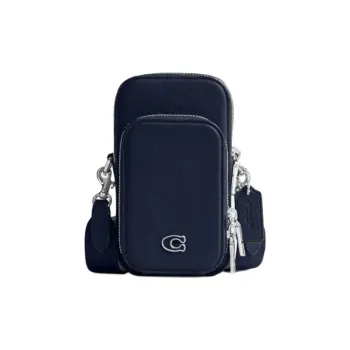 COACH Cross Grain Leather Shoulder Bag, Crossbody Bag Mini Men's Dark Blue