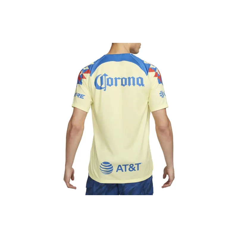Nike Club América 2023/24 Stadium Home Soccer Jerseys Men's Lemon Chiffon/Crown Blue Raven-2