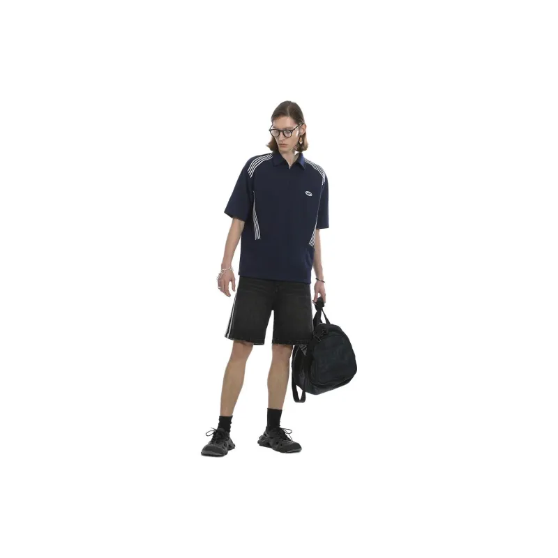 UNVESNO Polo Shirts Unisex Navy Blue-4