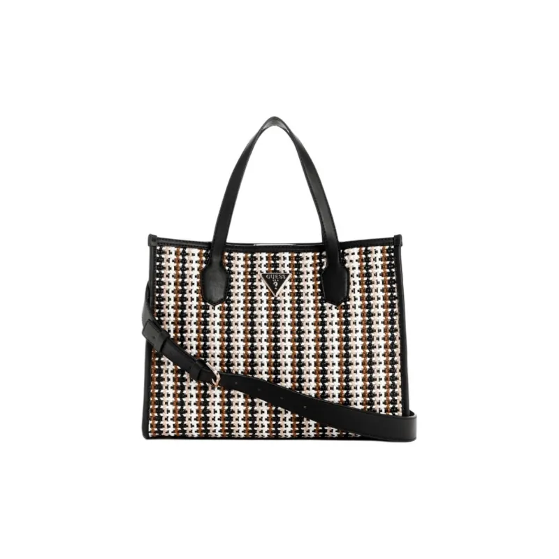 GUESS Artificial Leather Tote Bag Shopping Bag Handbag Women's Black-0
