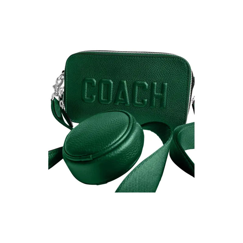 COACH Charter Polished Litchi Grain Leather Crossbody Bag, Shoulder Bag Small Size Men's Ivy-1